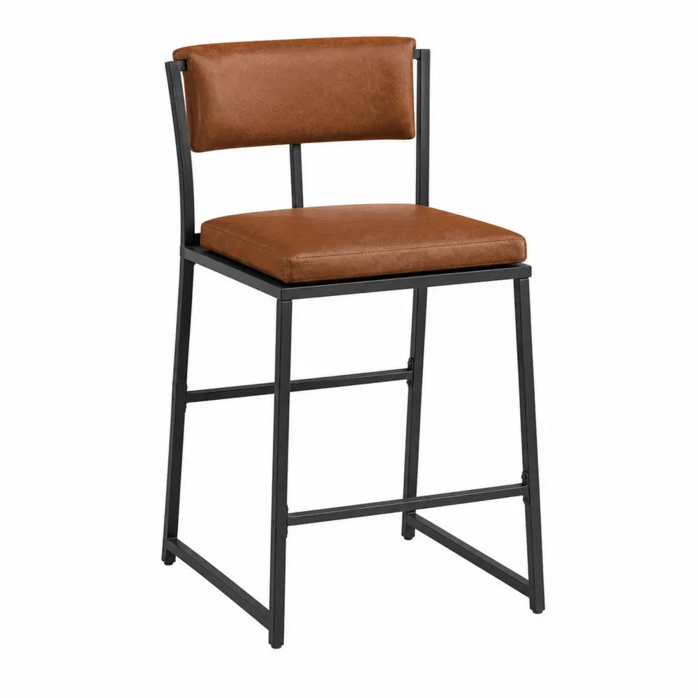 Hoker z brązowej skóry PU z metalową ramą 75 cm