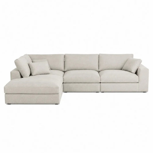 Modułowa sofa narożna tkanina beżowa 240x150 cm