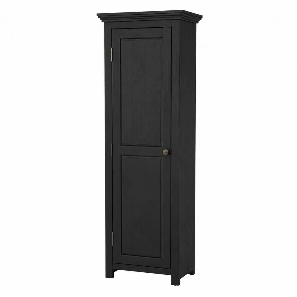 Czarna szafka z płyty MDF z drzwiami 180 cm