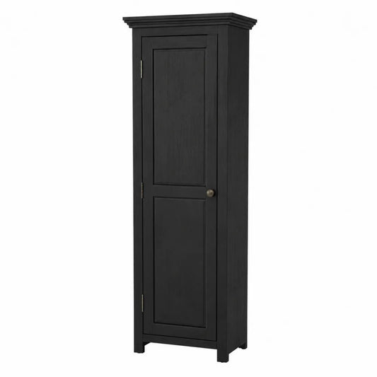 Czarna szafka z płyty MDF z drzwiami 180 cm