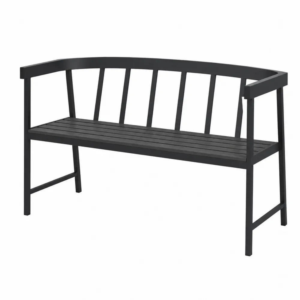 Ławka ogrodowa stalowa czarna 120 cm