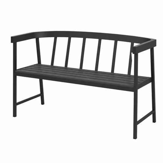 Ławka ogrodowa stalowa czarna 120 cm