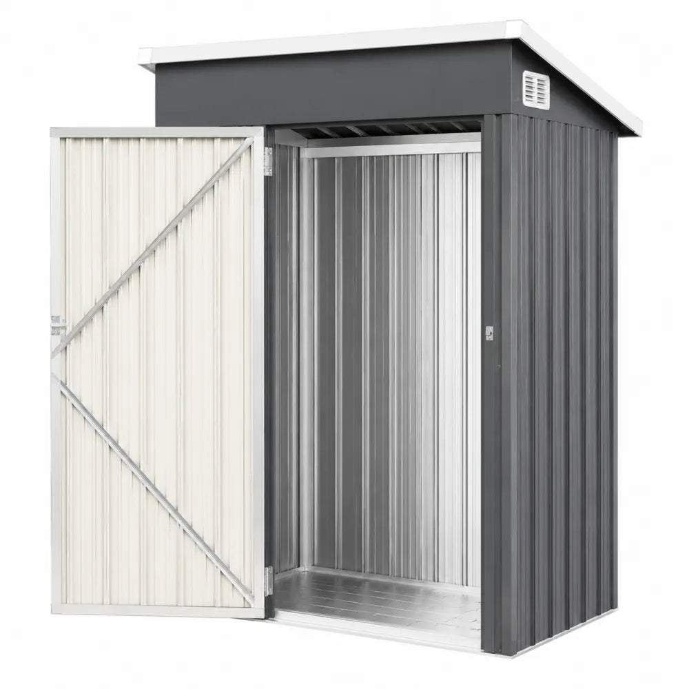 Metalowa szopa ogrodowa stalowa 213x127x185 cm szaro-kremowa