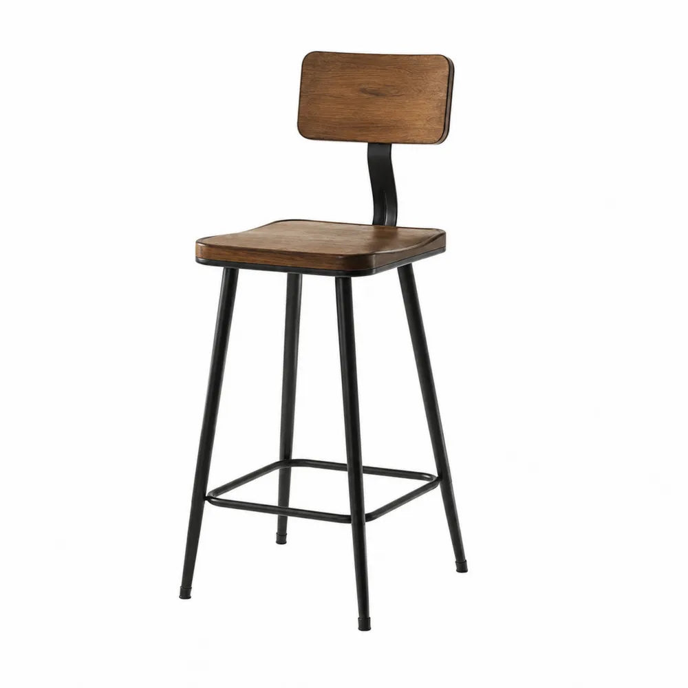 Hoker drewniany z metalowym stelażem, brązowy, 100 cm