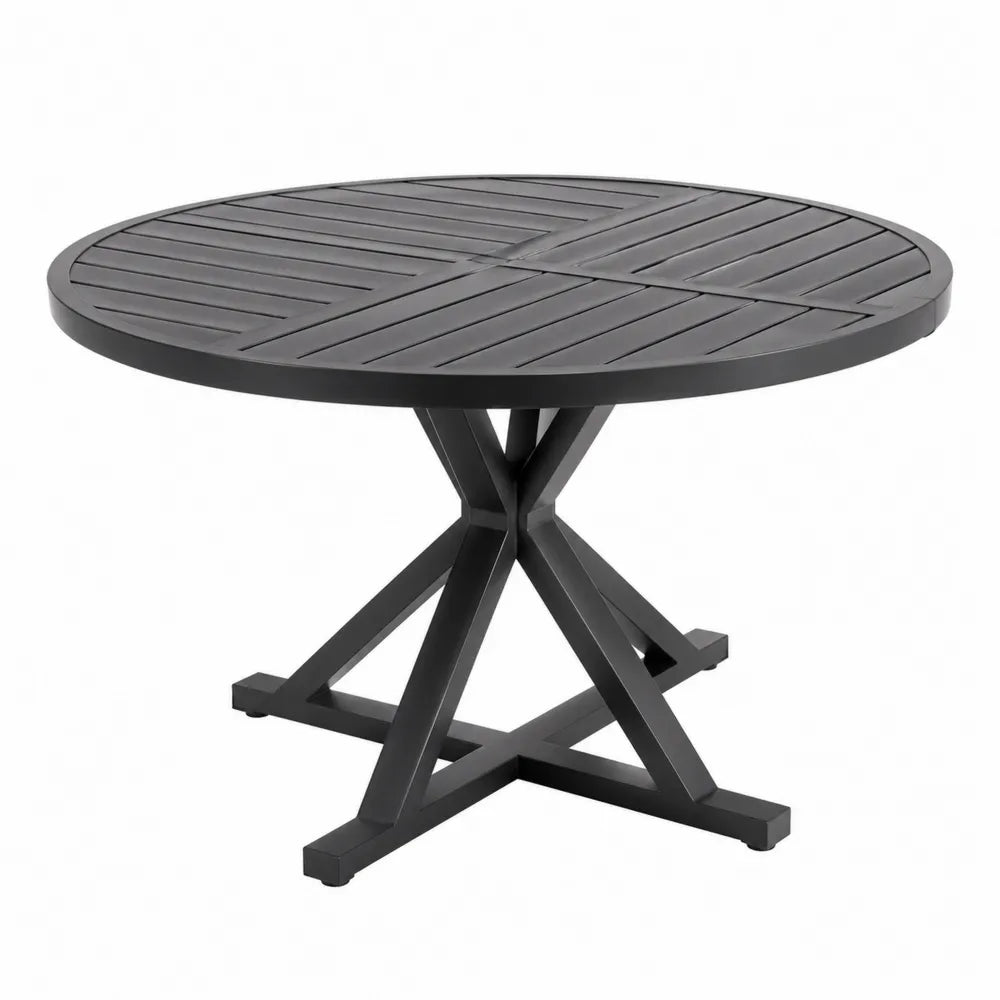 Stół okrągły aluminiowy czarny 120 cm