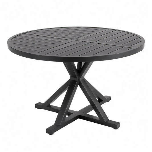 Stół okrągły aluminiowy czarny 120 cm